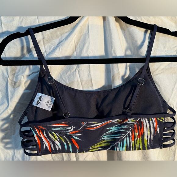 Mossimo Tropical Floral Bralette Bikini Top Size Medium Crisscross Sides - Picture 4 of 4